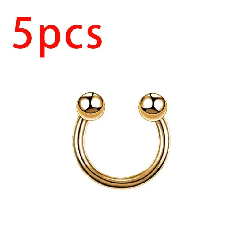 ZOOR Anodized Titanium Horseshoe Septum Piercing Ring